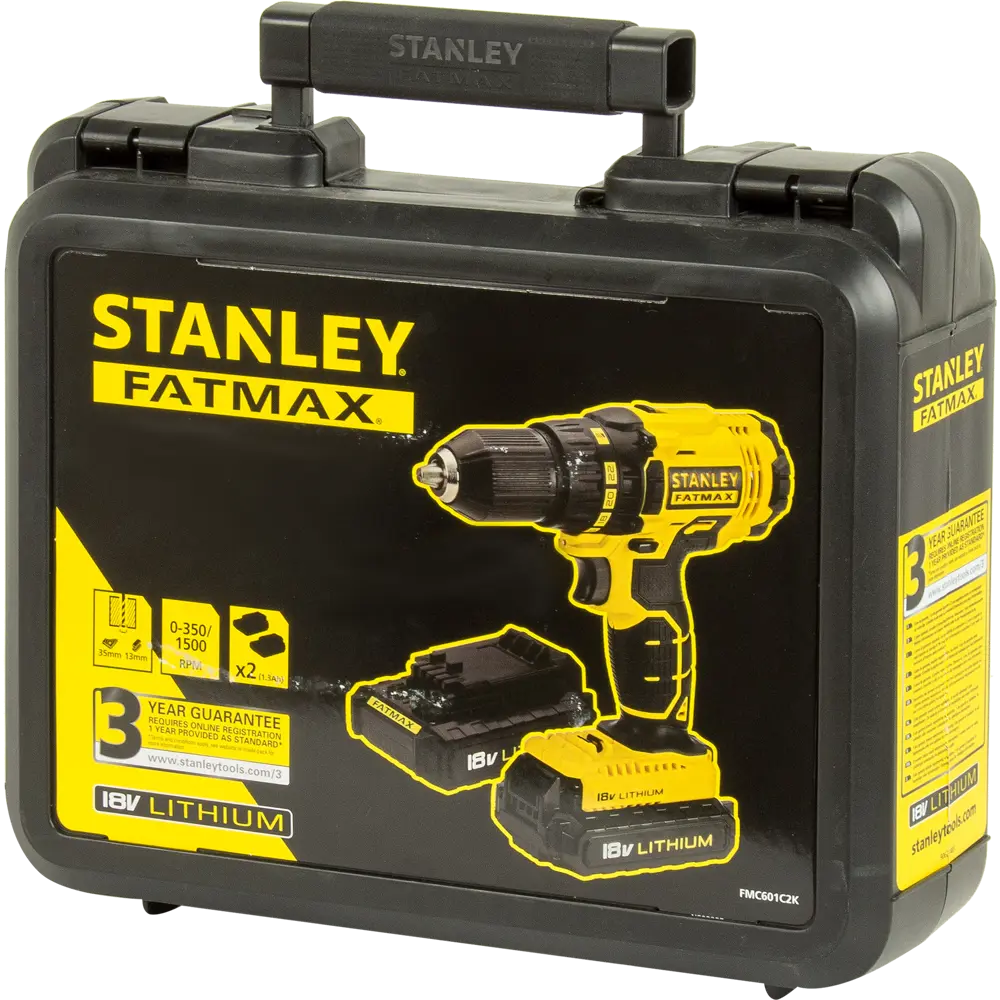 Шуруповерт аккумуляторный Stanley Fatmax FMC601C2K, 18 В Li-ion 2х1.3 Ач STLM-2197218 - Вид №6