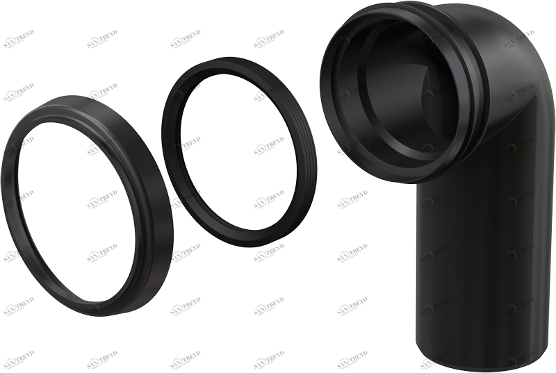 Колено стока, комплект DN90/90 ALCAPLAST M908