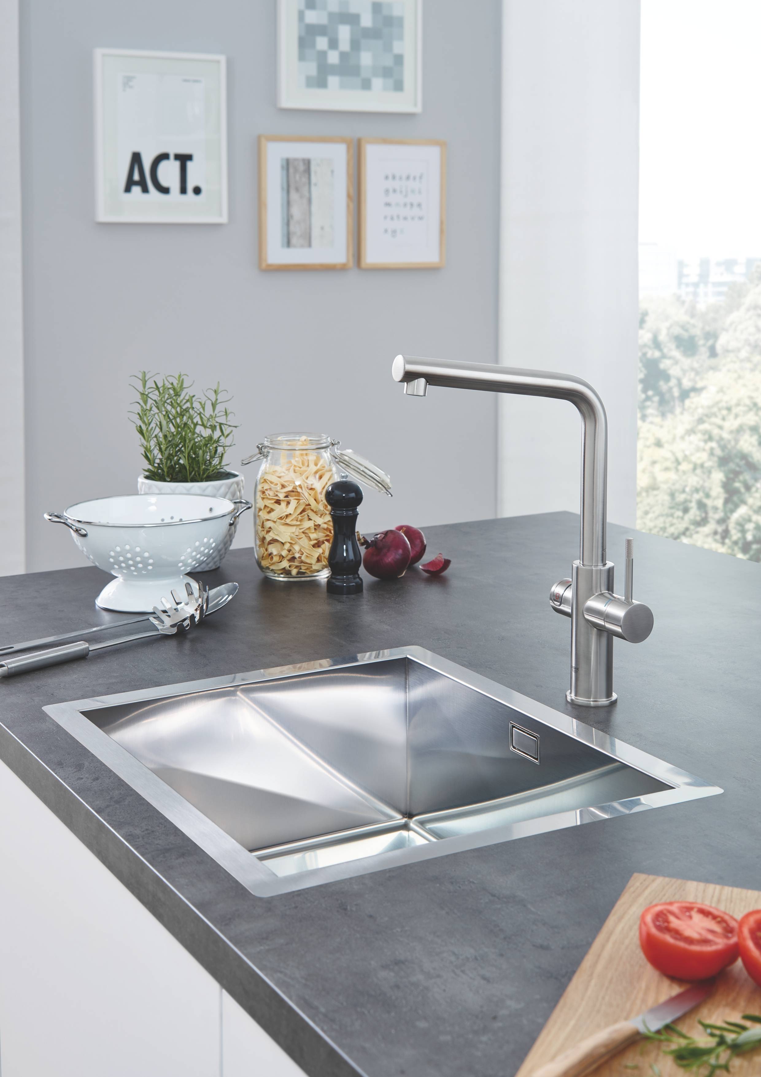 Комплект со смесителем для кухни GROHE Red Duo New, бойлер L-size, суперсталь (30325DC1) - Вид №4