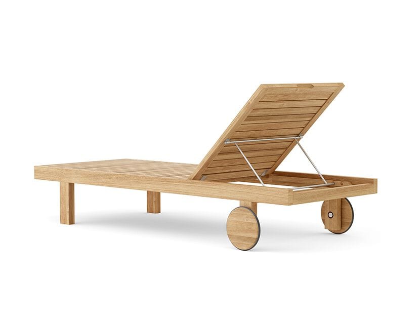 Садовая кровать с откидной спинкой из тикового дерева с колесами Walters Resort ARCH-00104997 - Вид №1