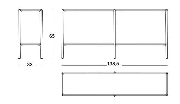 Высокий прямоугольный алюминиевый журнальный столик с жидким покрытием Magis тамбур ARCH-00096878 - Вид №29