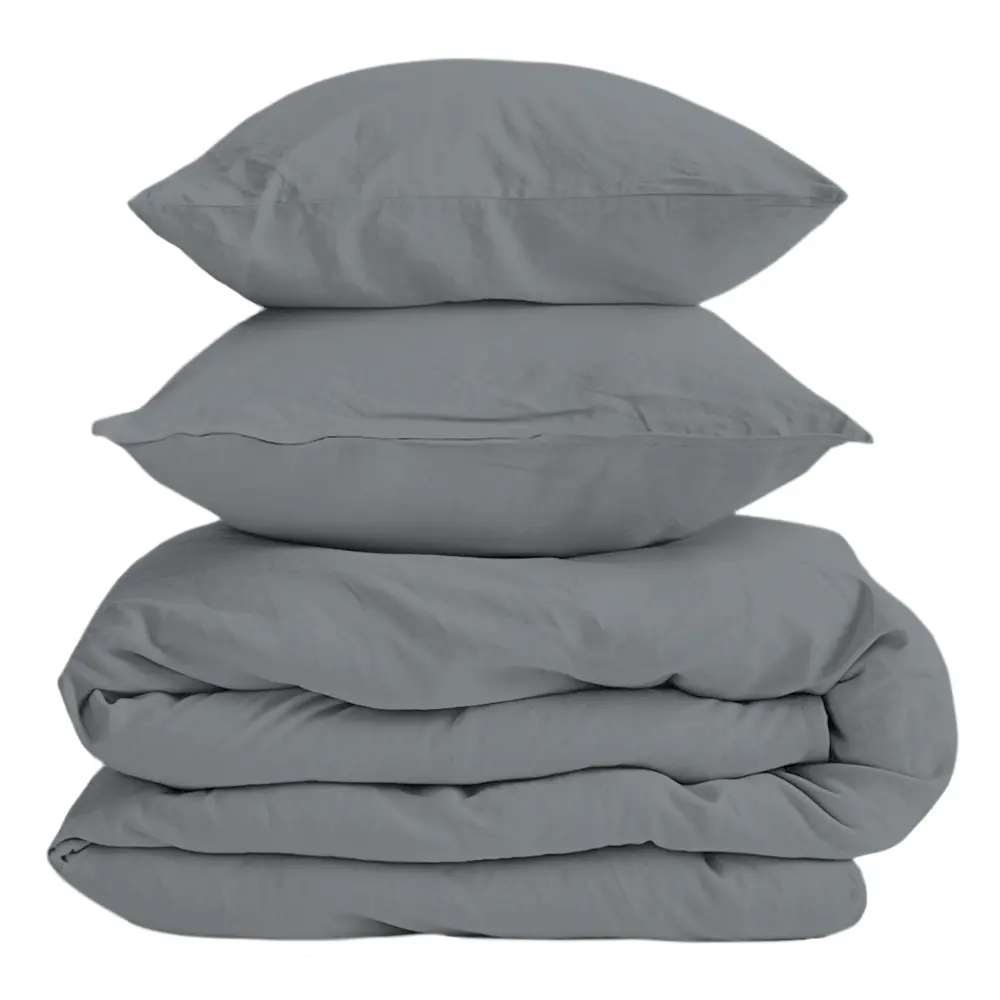 Комплект постельного белья НТК полутораспальный из полисатина в элегантном сером цвете 89404950 STLM-1567716 - Вид №2