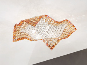 Стеклянный потолочный светильник с кристаллами