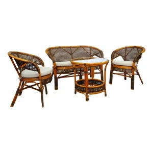 Комплект кофейный ПЕЛАНГИ на 4 персоны ЭКО ДИЗАЙН CLASSIC RATTAN 129479 Бежевый