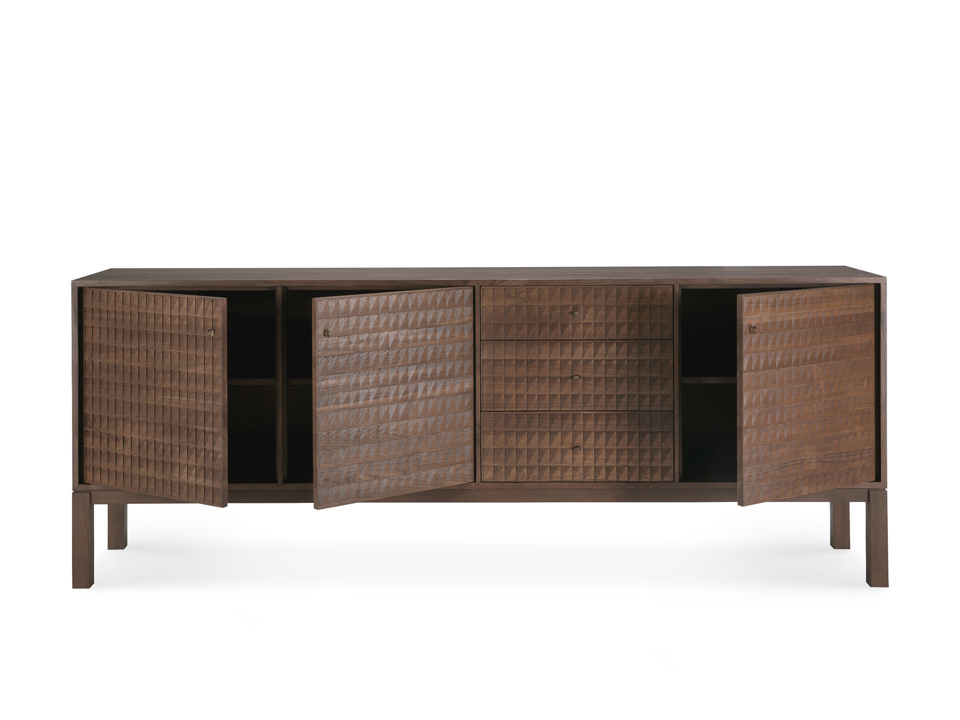 Шкаф из тикового дерева с 3 дверцами и 3 ящиками Ethnicraft Sono ARCH-00094411 - Вид №1