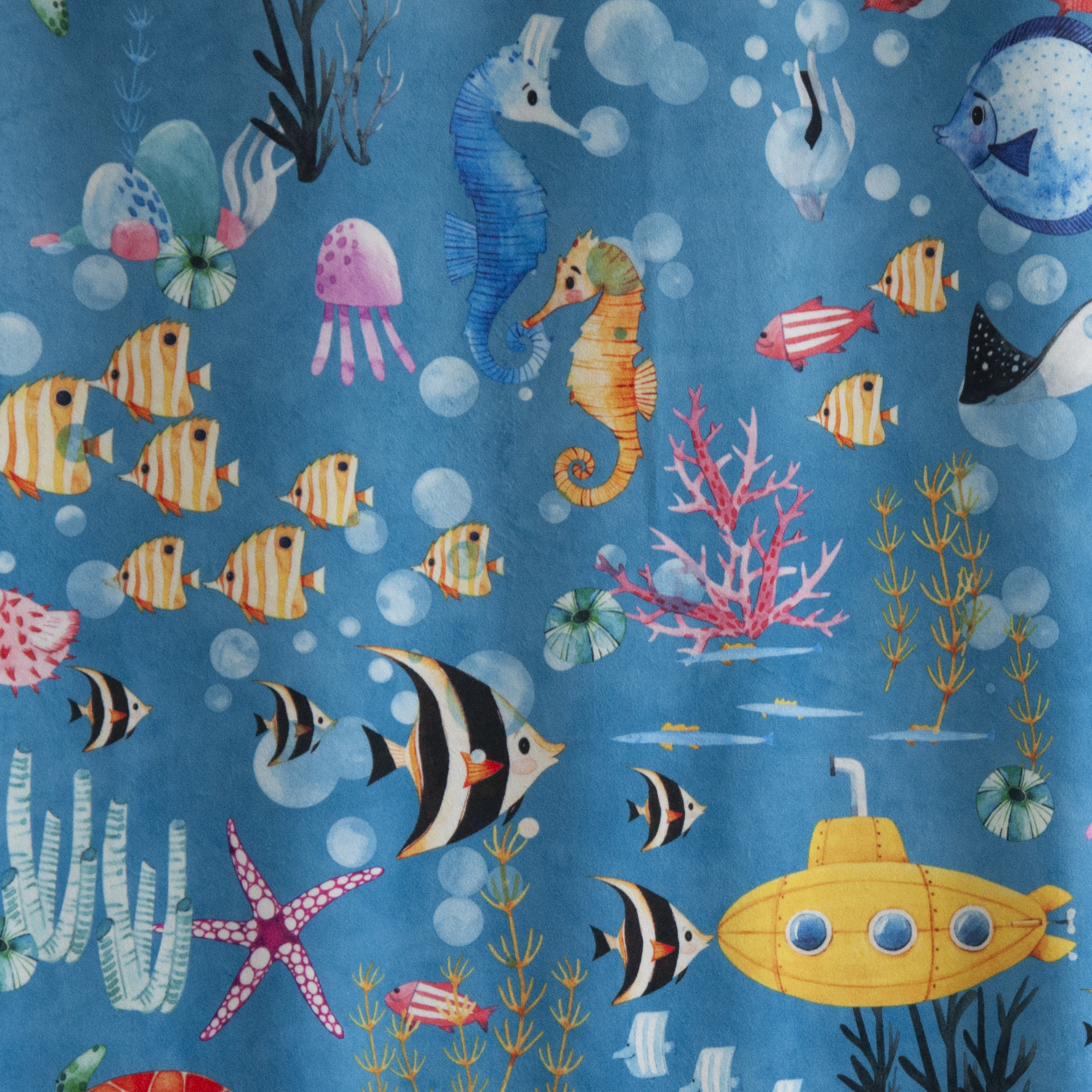 SEASONS Штора бархатная с рыбками для детской комнаты 140×260 см 84659849 STLM-0053506 - Вид №1