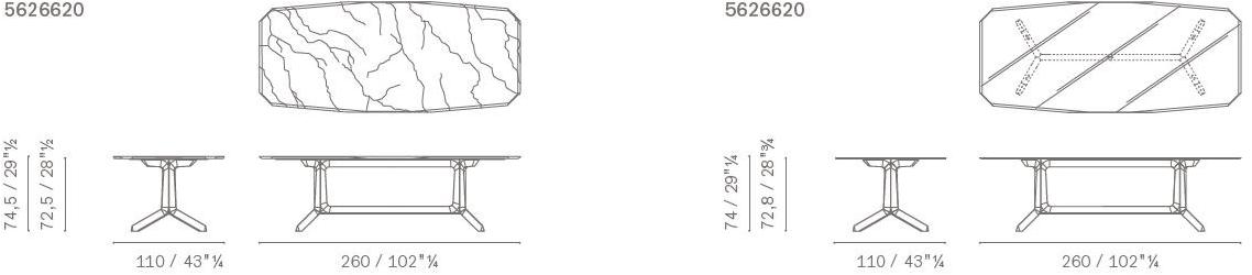 Poltrona Frau Прямоугольный стеклянный стол для гостиной La collezione - tavoli e sedie sun-id-1483134 - Вид №2
