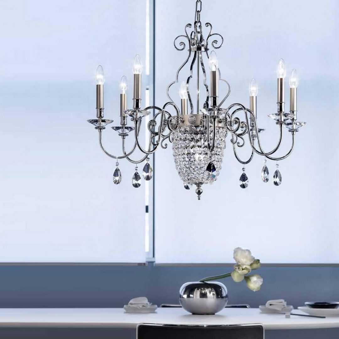 Masiero Elegantia 8+1 G03+G05 CUT CRYSTAL люстра подвесная 116383 - Вид №1