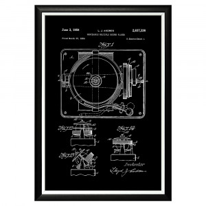 896519427_1818 Арт-постер «Патент на проигрыватель грампластинок» Object Desire