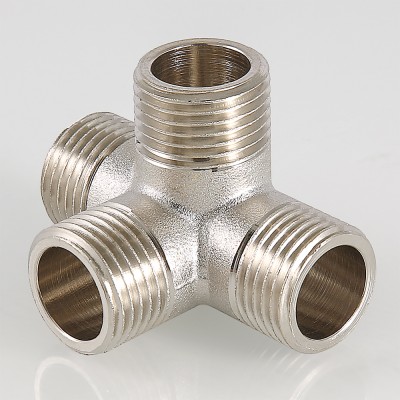 VTr.661.N.0004 Фитинг резьбовой – крестовина двухплоскостная Valtec ½  - Вид №10