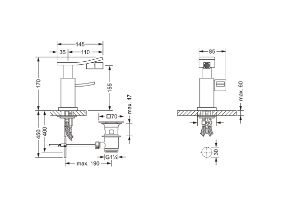 Смеситель для биде однорычажный JOERGER Empire II 628.10.111.000 - Вид №1