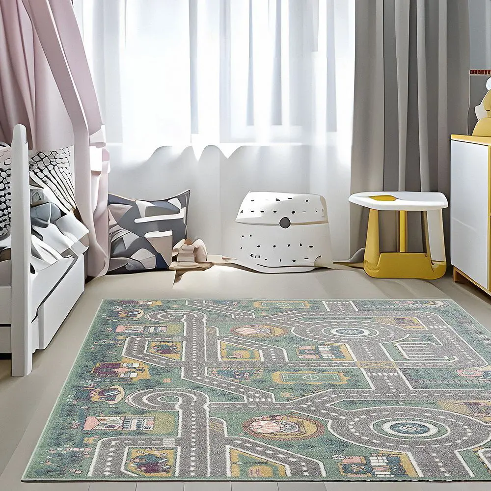 Ковер Santreyd Призма 250x350 см с ворсом FRIZE зеленый для гостиной 89376425 STLM-1456862