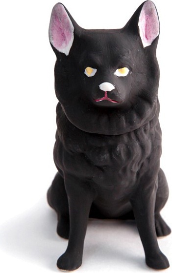 10617396 Мануфактуры Гарднеръ в Вербилках Скульптура 12 см "Собака" "Черная" Фарфор, Керамика 