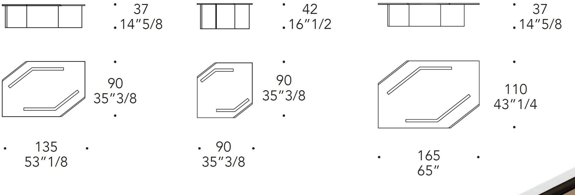 Reflex Журнальный столик из стекла шестиугольной формы Cubitum sun-id-1424122 - Вид №4