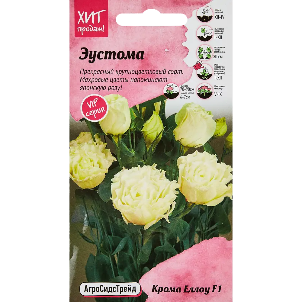 Семена цветов Агросидстрейд эустома Крома Еллоу 5 шт STLM-2073570