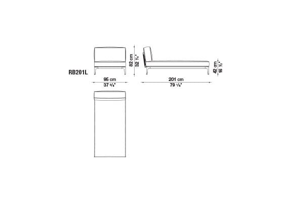 Ткань сад диван с полуостровом B&B Italia Outdoor смородина ARCH-00037375 - Вид №12
