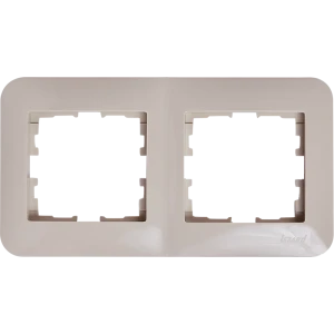Рамка для розеток и выключателей Lezard Karina Life 2 поста горизонтальная цвет кремовый