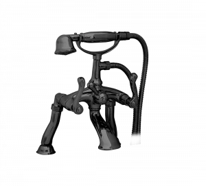 Gentry Home Смеситель для умывальника на три отверстия с выдвижным краном Tiffany Темный никель GH102208