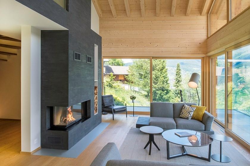 RÜEGG Угловой стальной дровяной камин с панорамным остеклением Classic line sun-id-1401982 - Вид №20