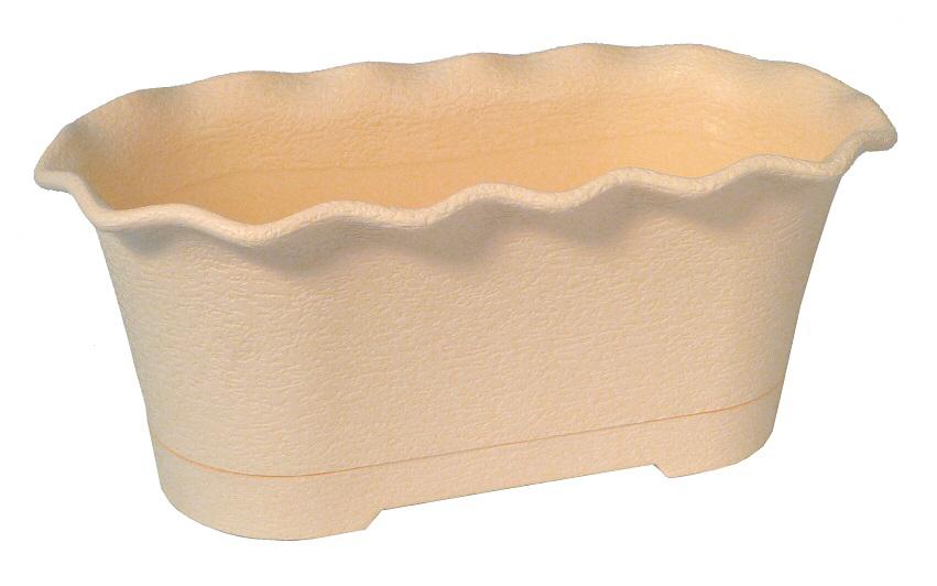 406-4 Горшок цветочный балконный Le Fleur 40см Бежевый Цветочная коллекция 