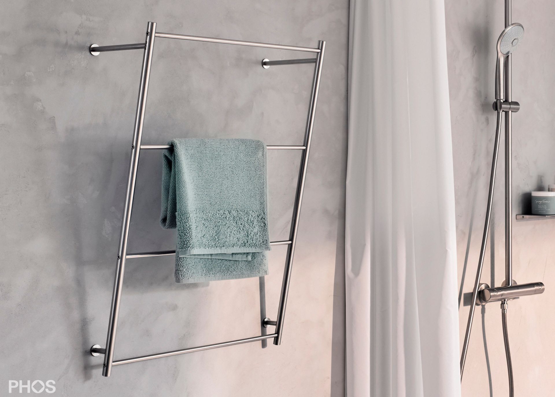 HTL18-500WG Наклонный полотенцесушитель, ширина 50 см. PHOS  - Вид №1