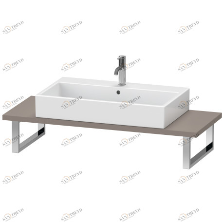 LC106C04343 Консоль для накладных раковин и встраиваемых умывальников, Толщина консоли 30 мм L-Cube #LC106C 550 мм Базальт матовый, декор Duravit