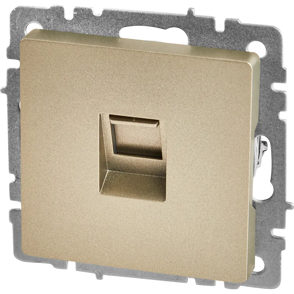 Розетка компьютерная IEK Brite встраиваемая RJ45 шампань 87761635 STLM-1109897 - Вид №1