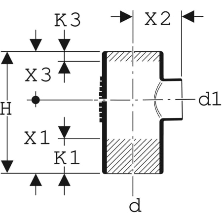 GEBERIT 308.088.14.1 Тройник Geberit Silent-db20 88,5°  - Вид №2