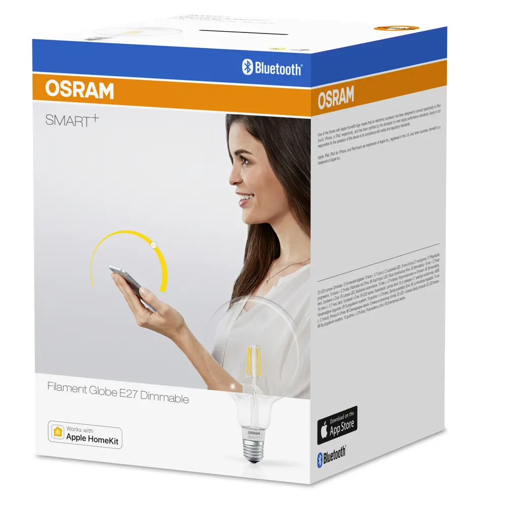 Лампа умная светодиодная Osram Smart Plus E27 220-240 В 5.5 Вт шар большой прозрачная 650 лм, теплый белый свет LEDVANCE STLM-2142052 - Вид №5
