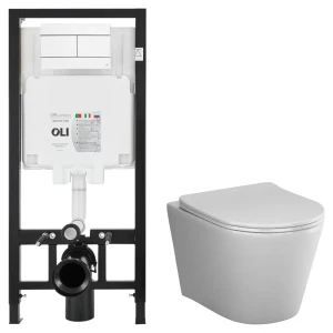 Комплект инсталляции Oli 80 Eco с безободковым унитазом AM.PM Flash 89445653 STLM-2045118