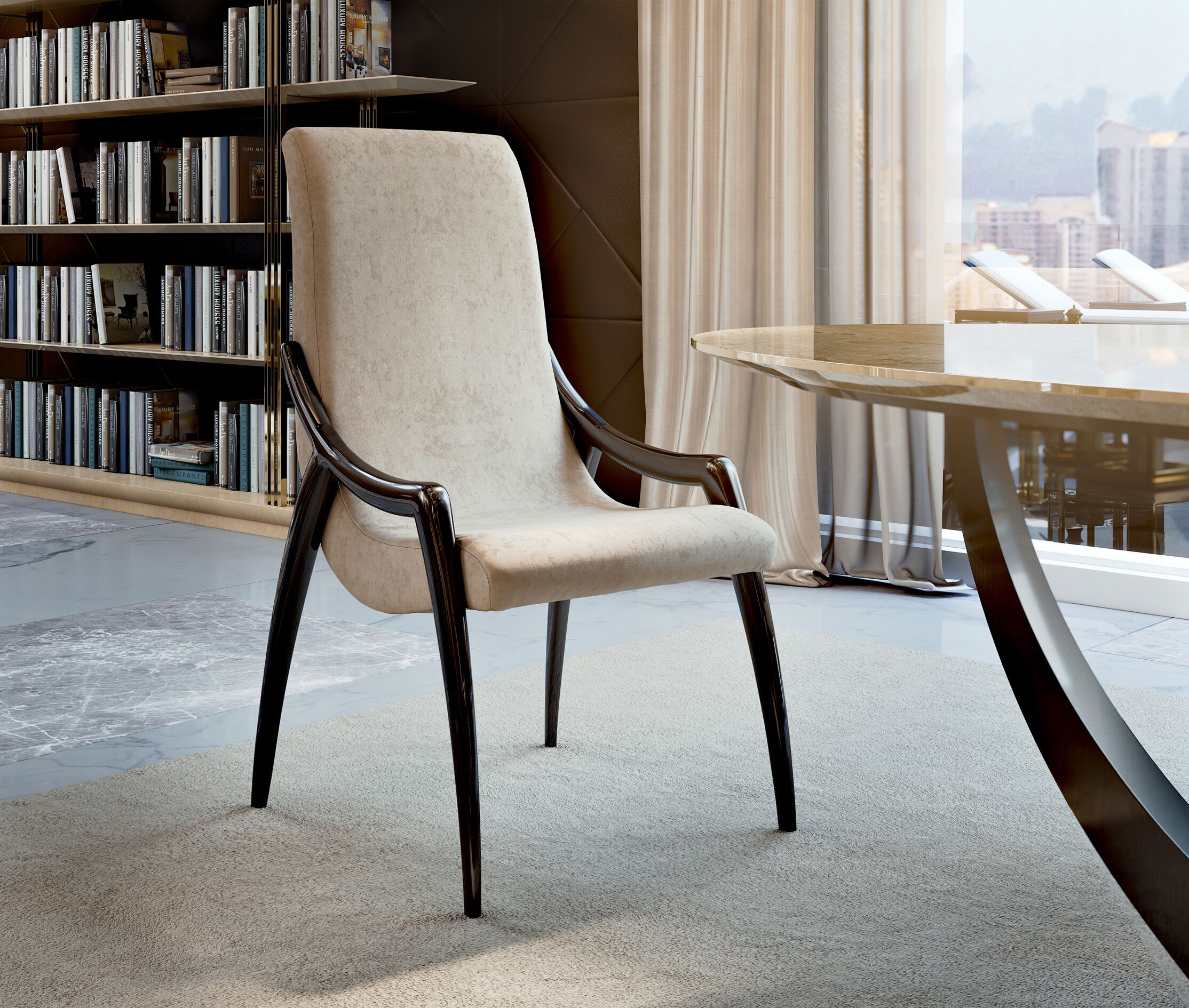 Кожаный мягкий стул с подлокотниками Bizzotto Italia Symphony-Infinity ARCH-00033201 - Вид №3