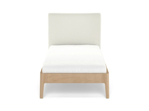 Деревянная съемная односпальная кровать с мягким изголовьем