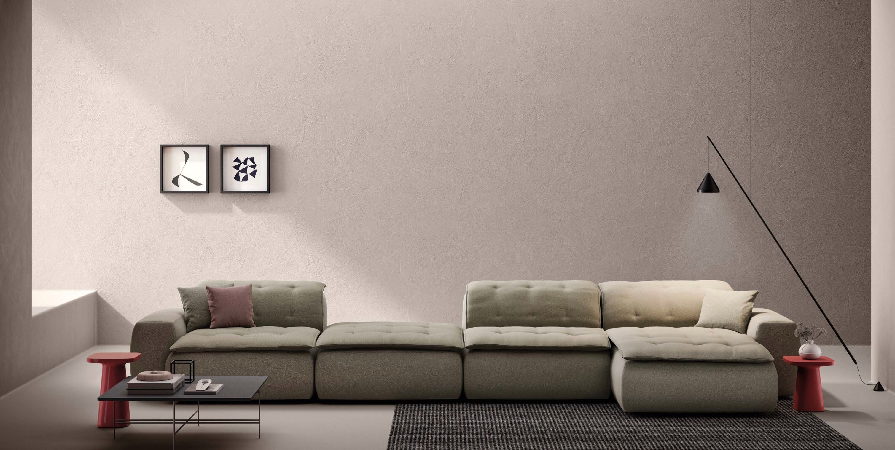 Угловой диван из ткани Marac облако ARCH-00047749 - Вид №3