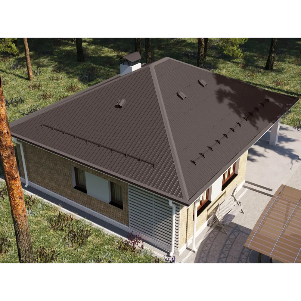 Конёк плоский 60x230 мм 2 м 0.4 мм RAL 8017 коричневый 10009009 STLM-2133491 Santreyd  - Вид №3