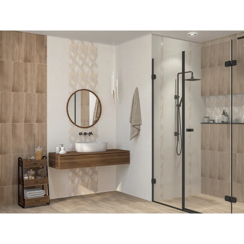 Декор настенный Azori Sonnet Beige Geometria 50.5x20.1 см цвет бежевый 84587207 STLM-2086582 - Вид №1