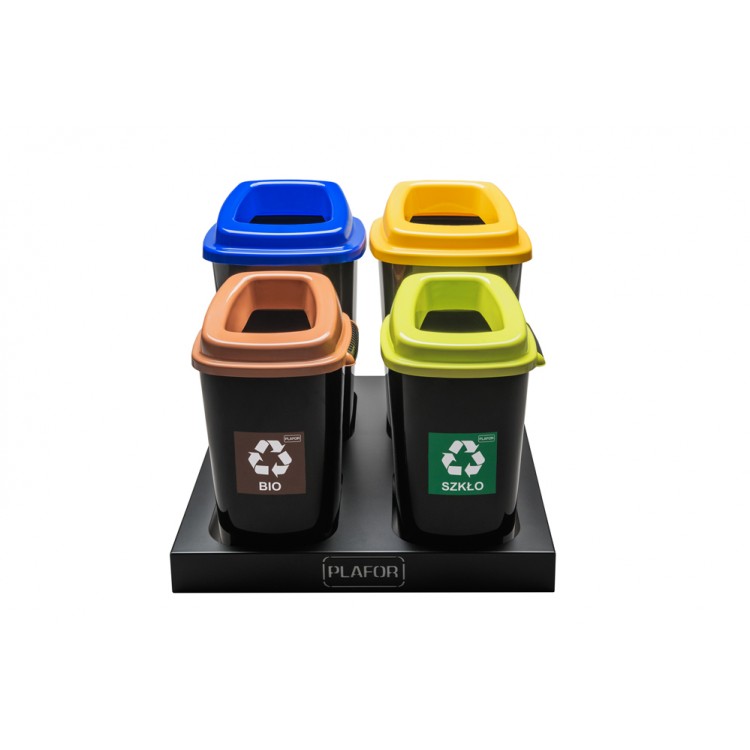 680-08 PLAFOR Контейнер для раздельного сбора мусора черная крышка с отверстием 45 л. Черный  - Вид №1