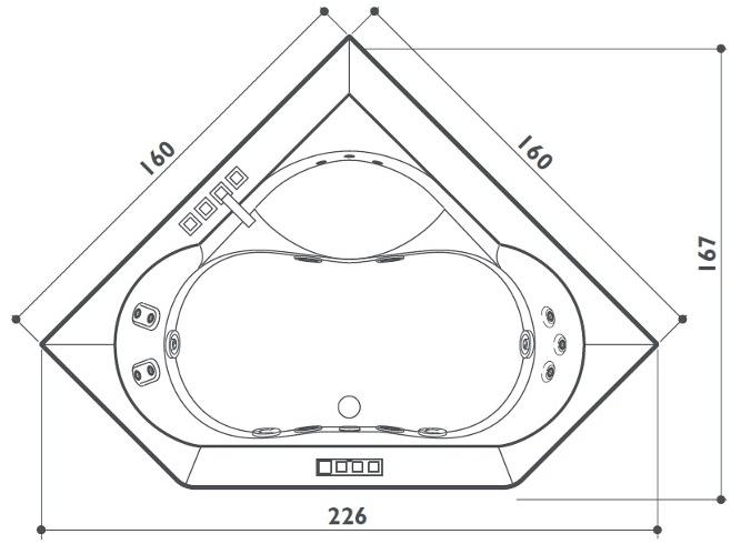 Jacuzzi® 2-х местная угловая гидромассажная ванна Aura sun-id-1422115 - Вид №2