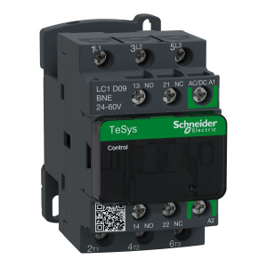 LC1D09BNE КОНТАКТОР D 3P AC3 440В 9A, КАТУШКА УПР. 24-60В AC/DC, ЗАЖИМ ПОД ВИНТ Schneider Electric TeSys