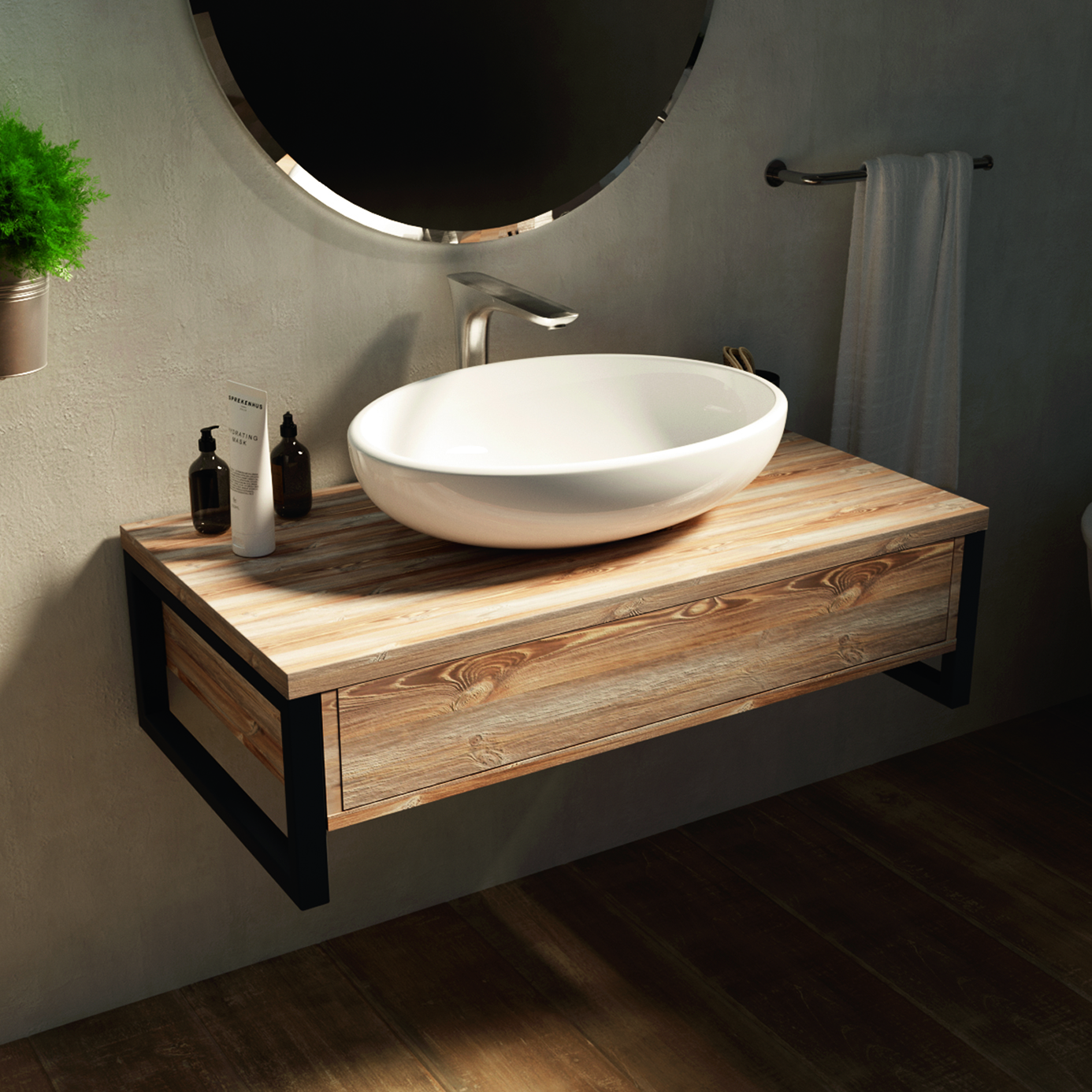 У85847 Тумба GRUNGE LOFT 100П 1в.я Дуб Намибия 1 Marka GRUNGE LOFT  - Вид №4