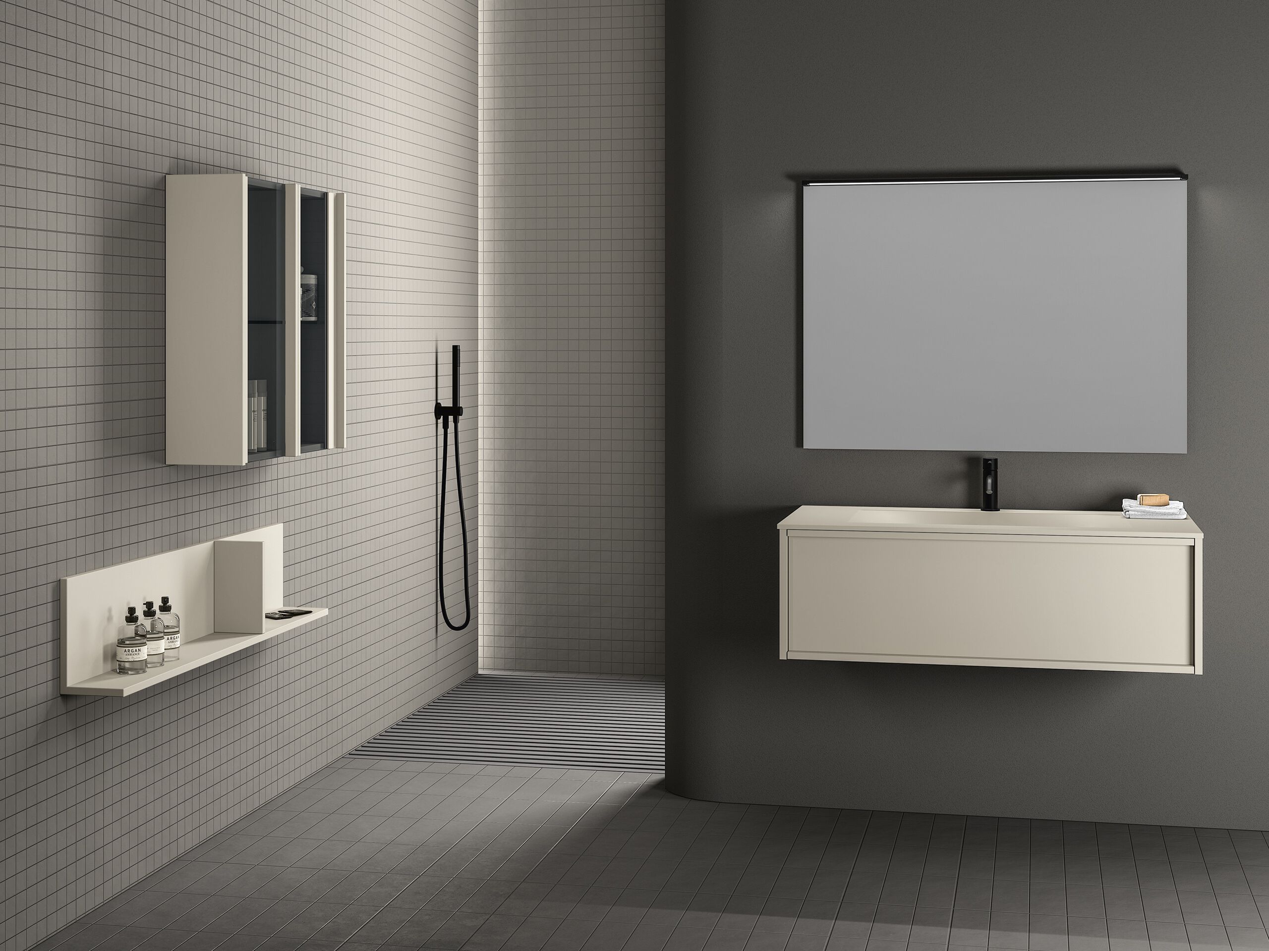 Одноместный туалетный столик с зеркалом STOCCO Loop 51 ARCH-00052081