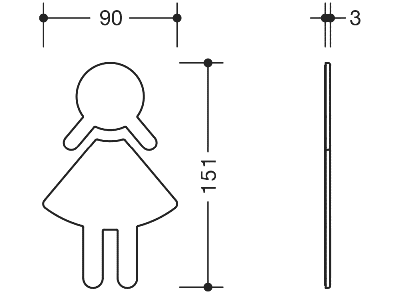 801.91B020 значок женщина HEWI Türzubehör  - Вид №6
