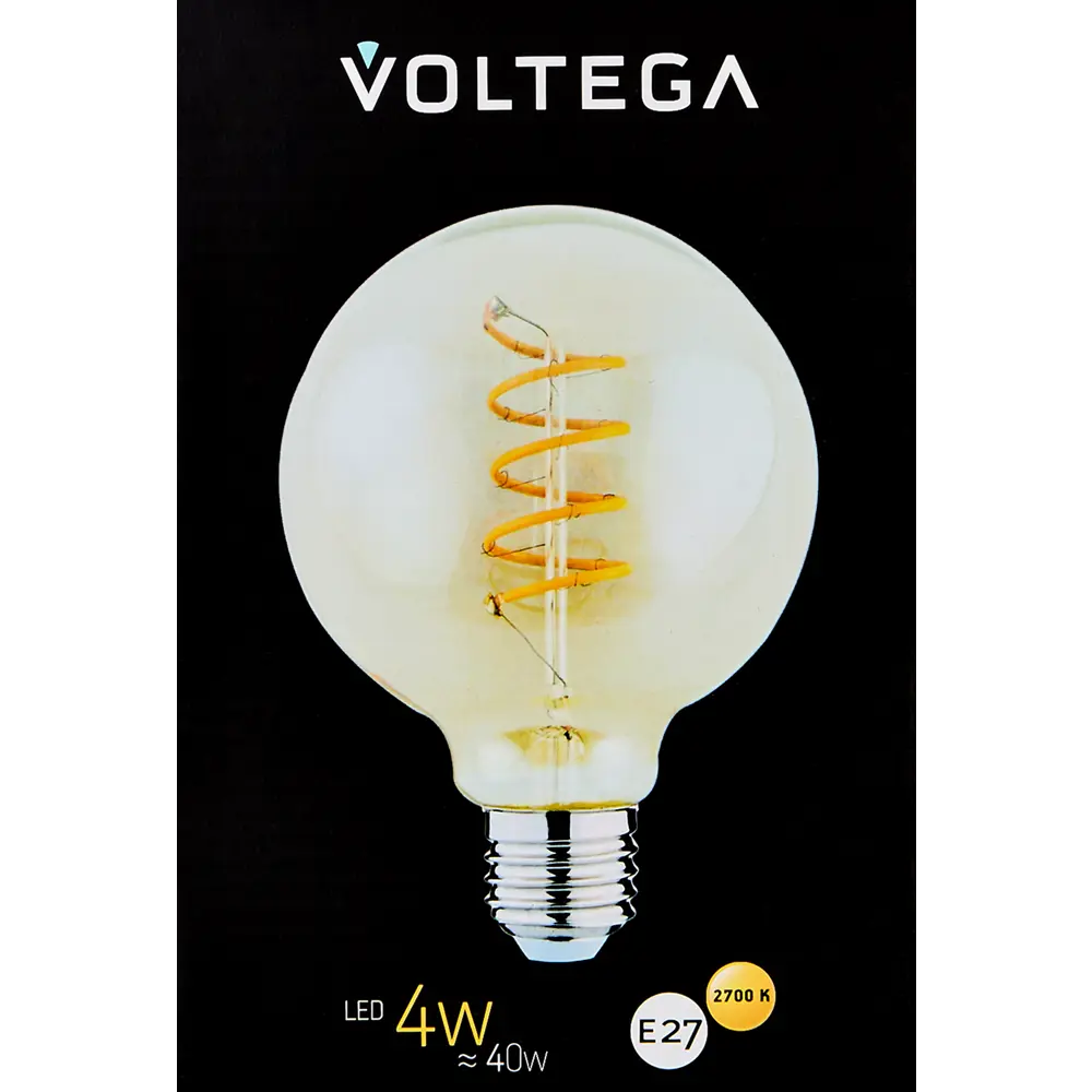 Декоративная филаментная лампа Voltega G125 тонированная 4Вт E27 ретро-стиль 89345984 STLM-0921217 - Вид №4