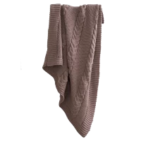 Плед LILIAN большой APERO ДИЗАЙНЕРСКИЕ, ВЯЗАНЫЕ, ОДНОТОННЫЕ 010331 Коричневый