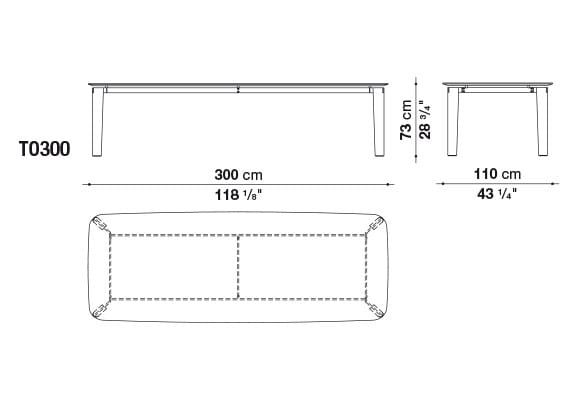 Прямоугольный стеклянный стол B&B Italia OSKAR ARCH-00016913 - Вид №2
