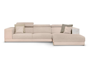 3-местный тканевый диван с полуостровом