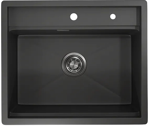 KS-6051, ЧЕРНЫЙ МАТОВЫЙ, стальная кухонная мойка KITCHEN SPACE