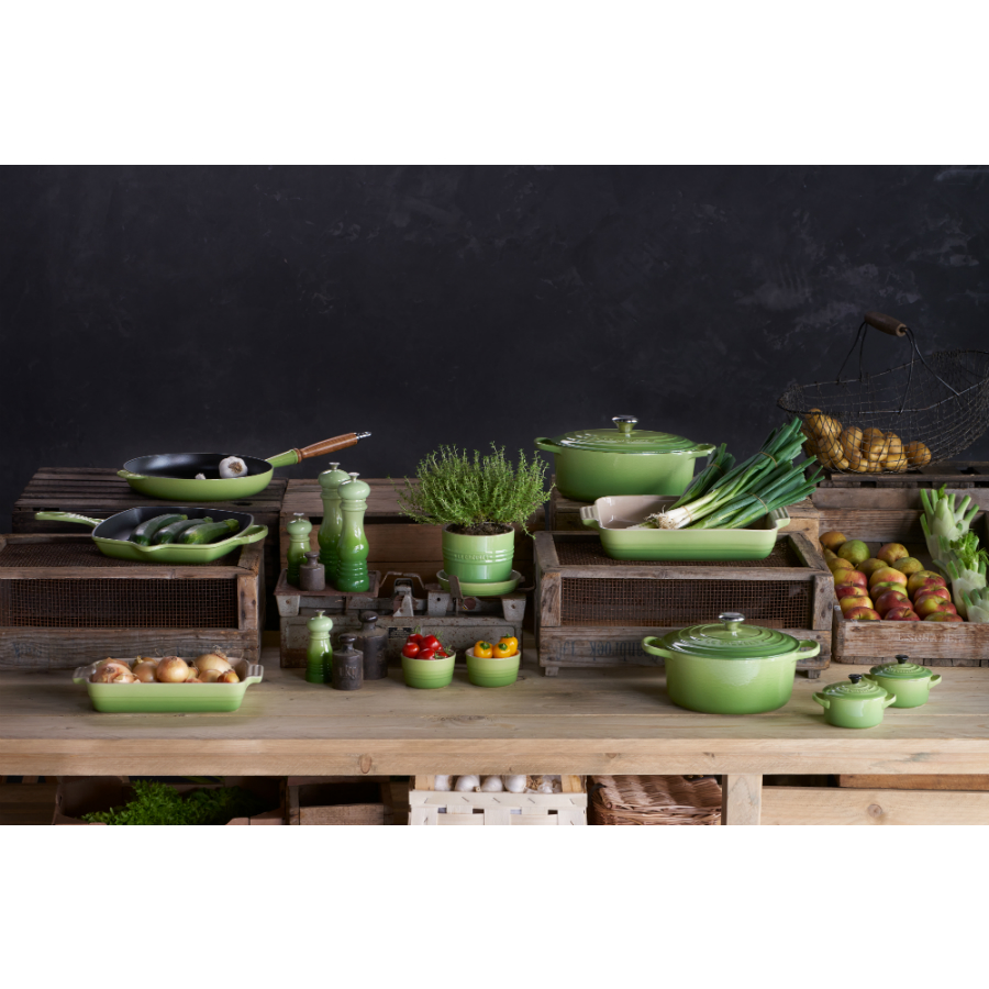 Сковорода чугунная Le Creuset с деревянной ручкой, Ø28 см, зеленая 20058284260460 - Вид №1