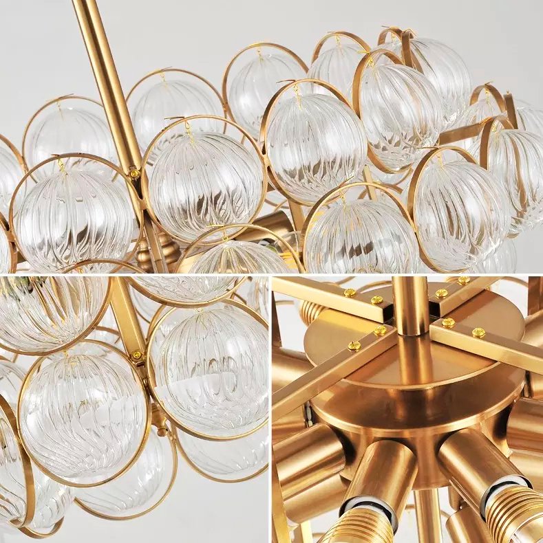 Подвесной светильник Opera 9 от Delight Collection LD88795-9 DELIGHT ДИЗАЙНЕРСКИЕ 243839 Прозрачный;золото  - Вид №2