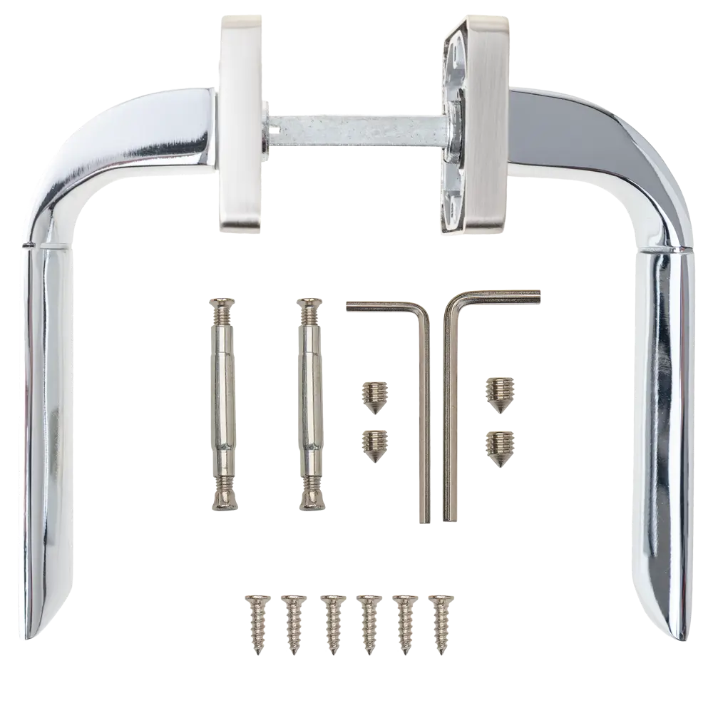 Дверная ручка на розетке Armex H-22104-A без запирания цвет никель STLM-2204001 - Вид №2