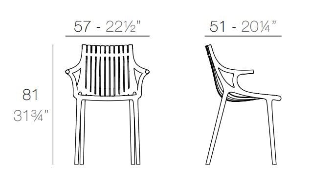 Садовый стул с подлокотниками Vondom Ибица ARCH-00034840 - Вид №12